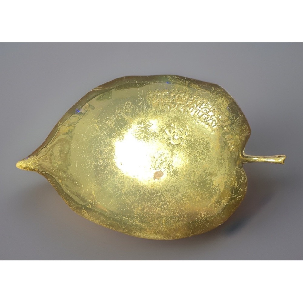 Vintage 1951 Virginia Metalcrafters Brass Linden Leaf Trinket Dish - Picture 4 of 6